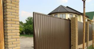 Купить откатные ворота из профнастила Славгород, цена от 1754 руб.
